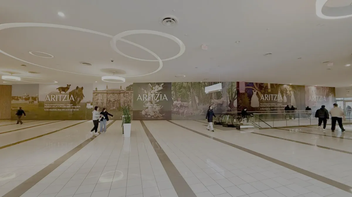 Retail hoarding graphics installed in a mall